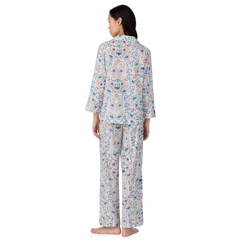 Lauren Ralph Lauren Cotton Lawn 3/4 Sleeve Notch Collar Pajama image number 1